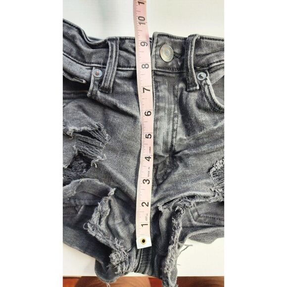 Aeropostale High Rise Distressed Shorts Black Size 0 - Picture 3 of 7